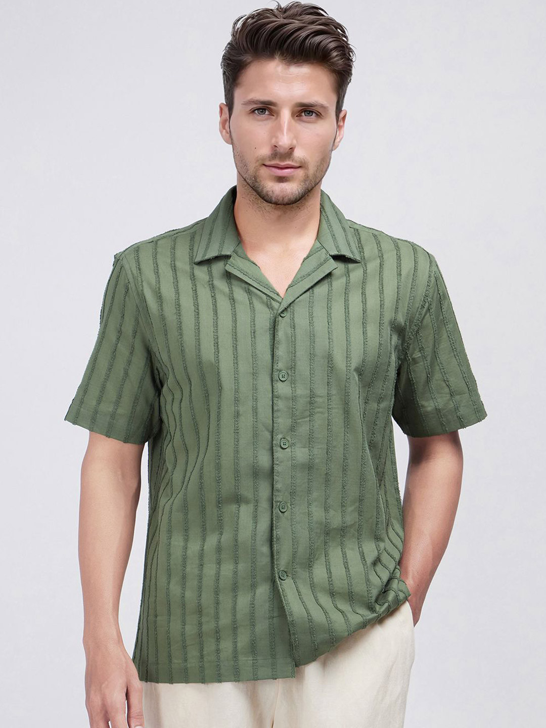 RARE RABBIT Men Comfort Boxy Opaque Striped Casual Shirt