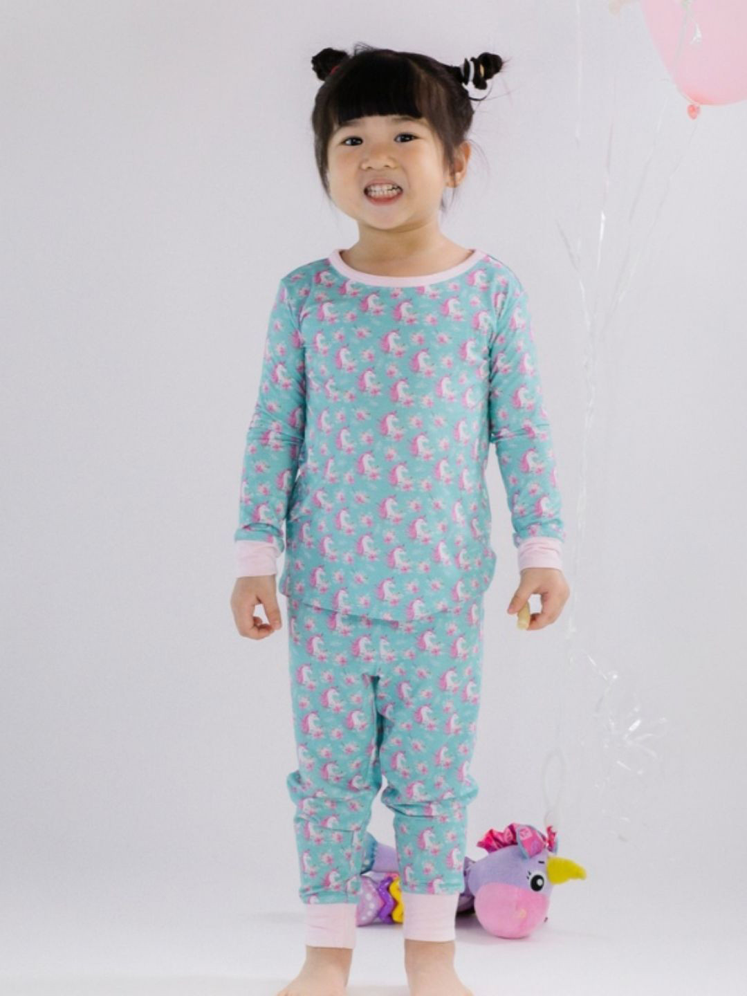 THE PLUSH CLUB Girls Printed Long Sleeve Top With Trouser Night Suits