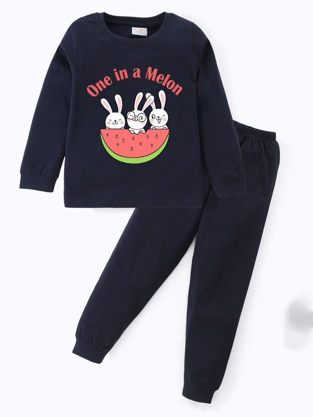 BLUSHES Kids One In Melon Printed Pure Cotton Night Suit