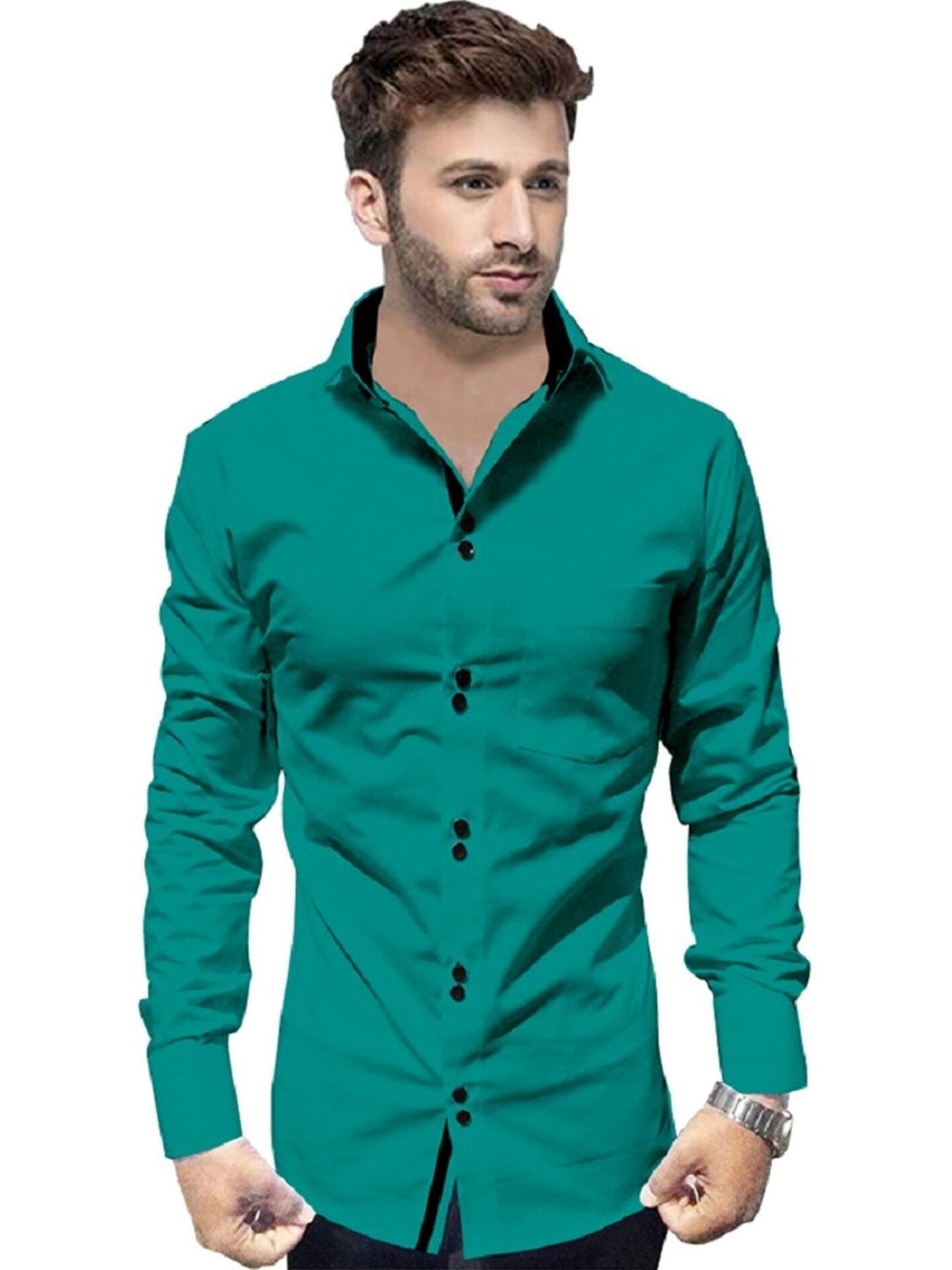 GLOBAL NOMAD Men Semi Sheer Formal Shirt