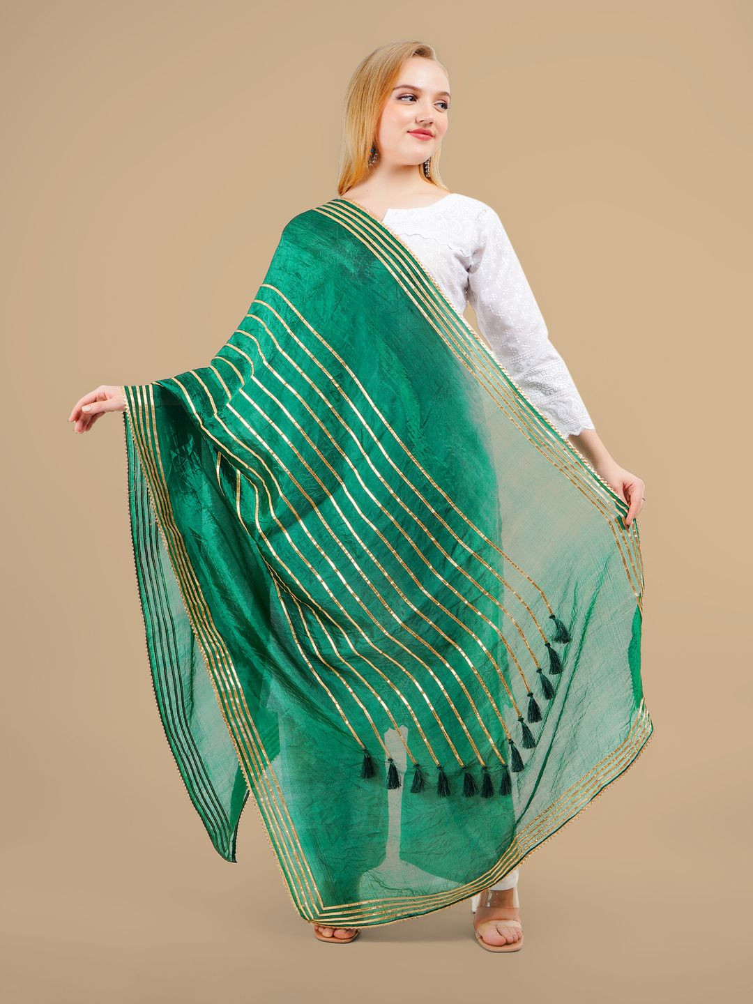 Karthav Fashion Tessel Gotta Patti Work Dupatta