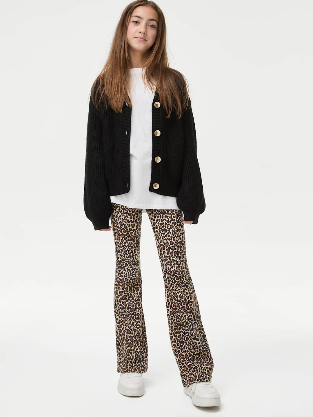 Marks & Spencer Girls Animal Printed Ankle-Length Flared Leggings