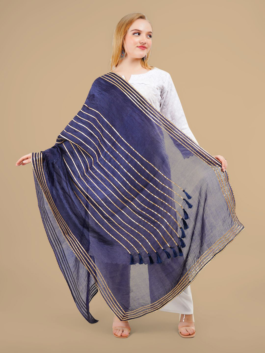 Karthav Fashion Tessel Gotta Patti Work Dupatta