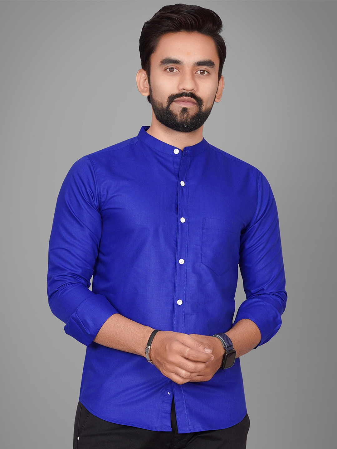 GLOBAL NOMAD Men Semi Sheer Formal Shirt