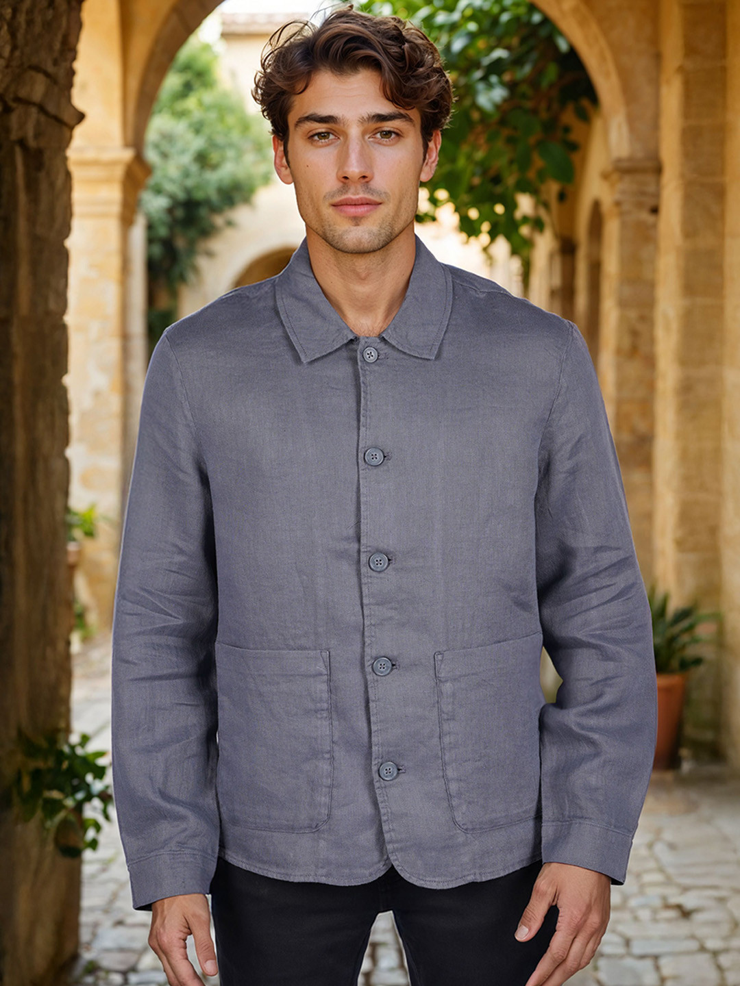 Celio Men Lightweight Pure Linen Tailored Jacket