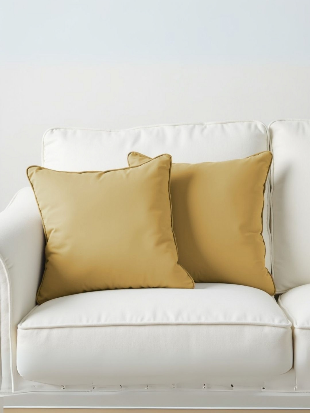 Aurave Camel Brown 2 Pieces Pure Cotton 210 TC Soft & Comfortable Square Cushion Covers