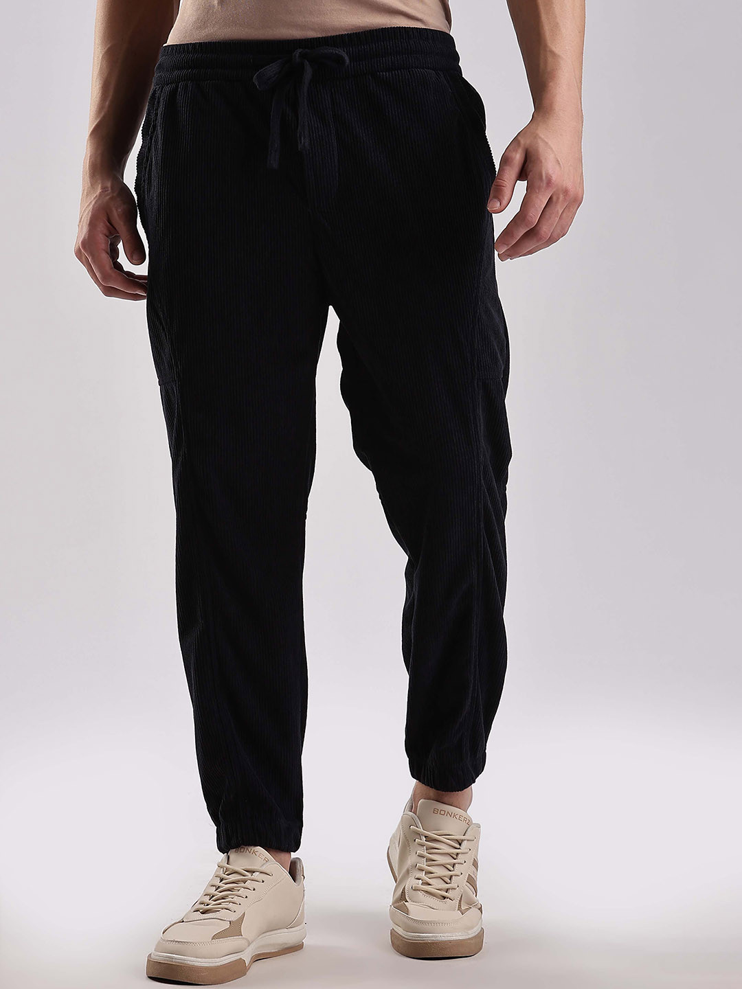 HERE&NOW Men Corduroy Joggers Trousers