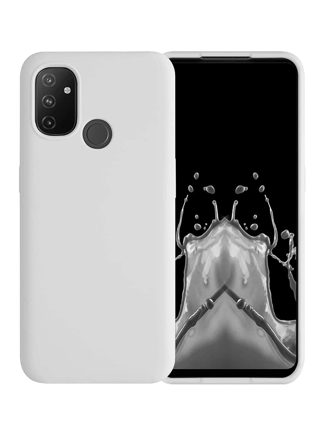 LIRAMARK White OnePlus Nord N100 5G / 1+Nord N100 Liquid Silicone Soft Back Cover