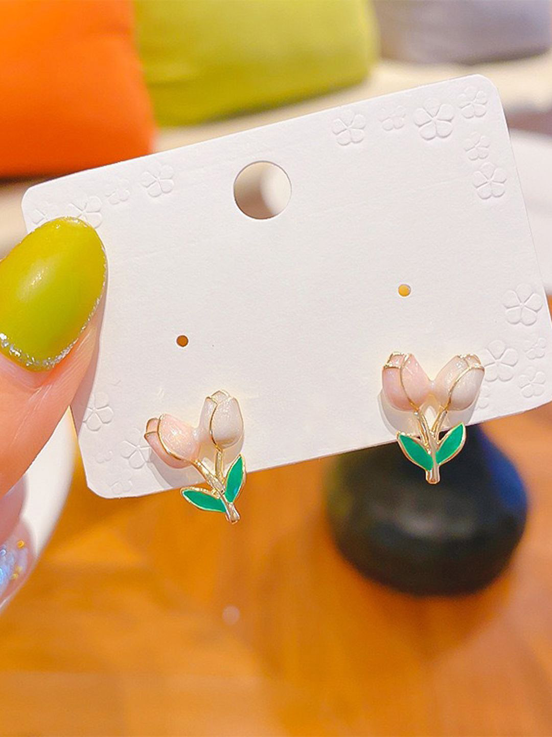 Krelin Gold-Plated Stainless Steel Floral Tulip Shaped Studs