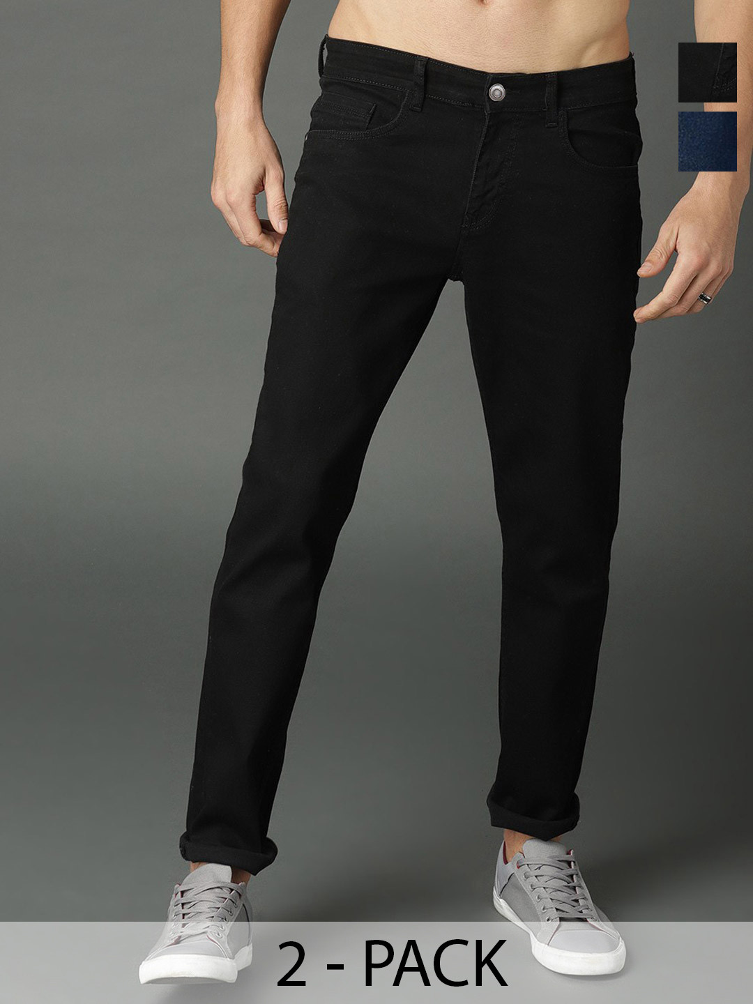 CLUBROCKS Men Jean Slash Knee Stretchable Jeans