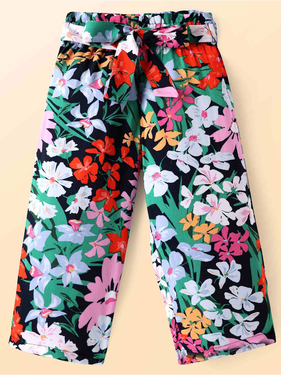 CrayonFlakes Girls Floral Printed Palazzos