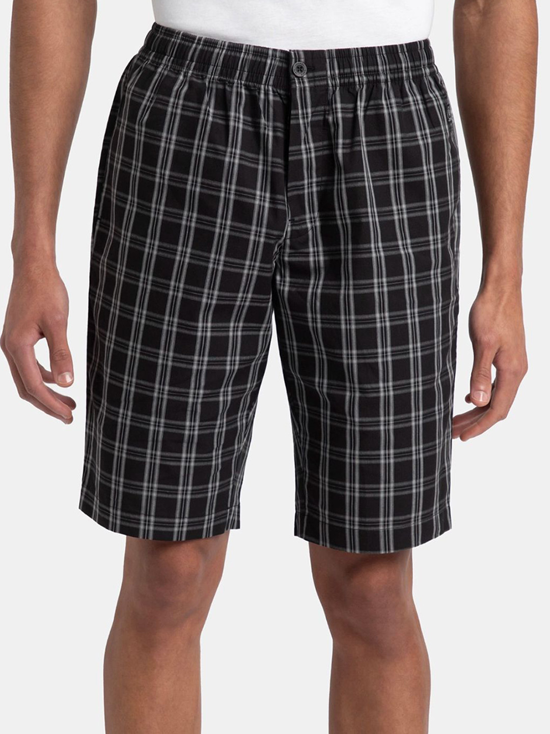 Jockey Super Combed Mercerized Cotton Woven Fabric Regular Fit Checkered Bermuda-9005