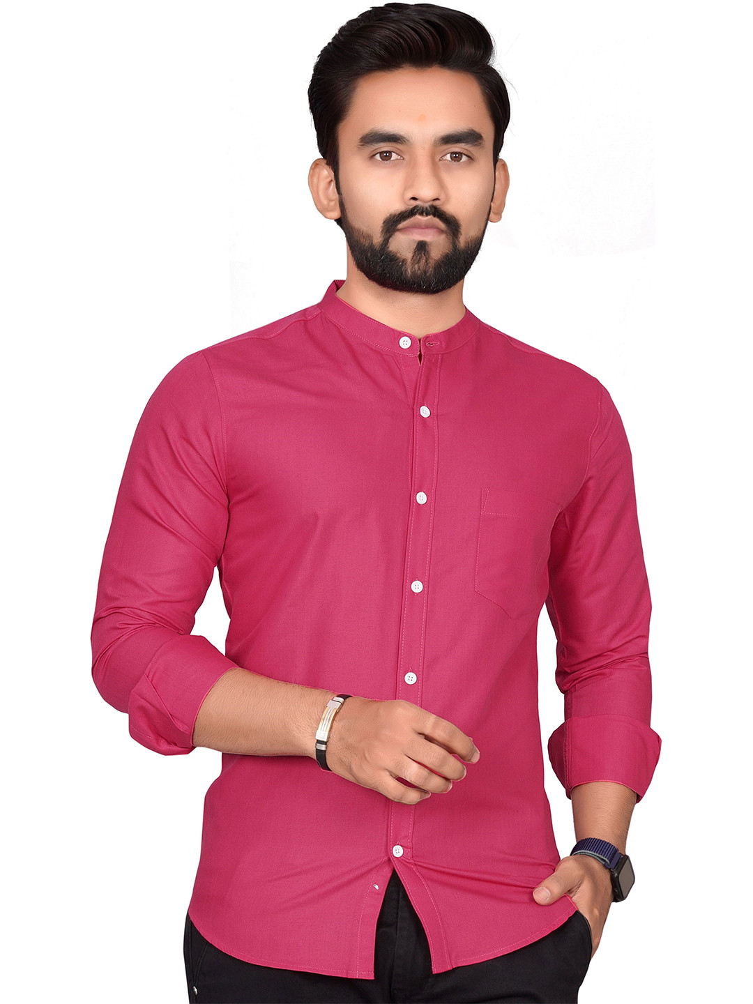 GLOBAL NOMAD Men Semi Sheer Formal Shirt