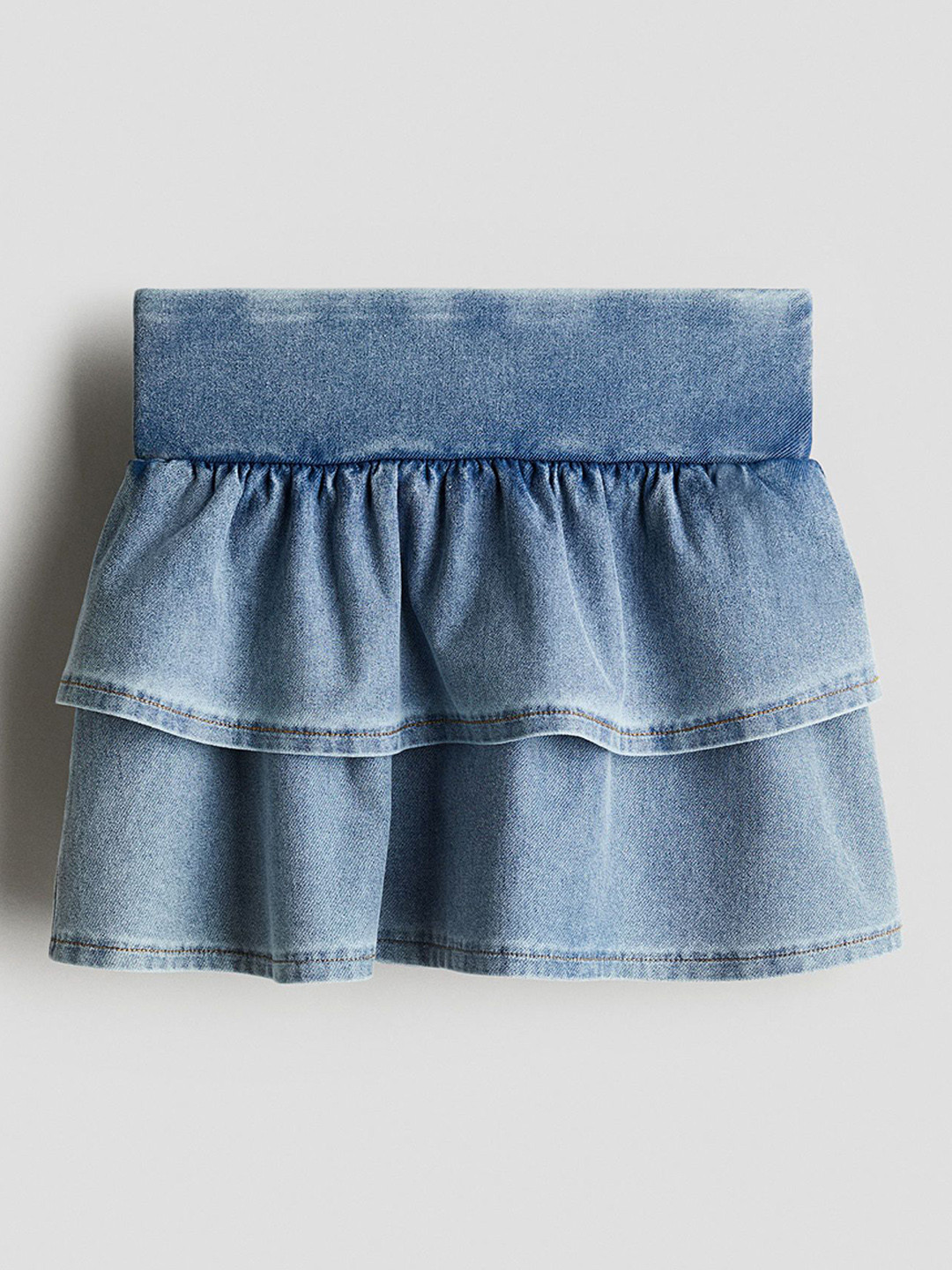 H&M Girls Tiered Denim-Look Skirt