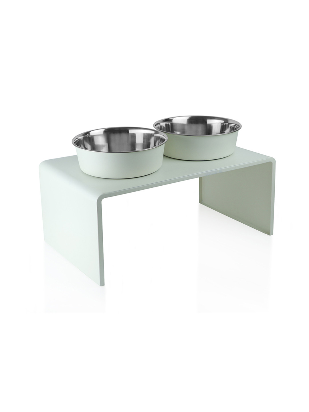 Pawpourri - Fine Living For Your Pets White & Steel Diner With Magnetic Bowl