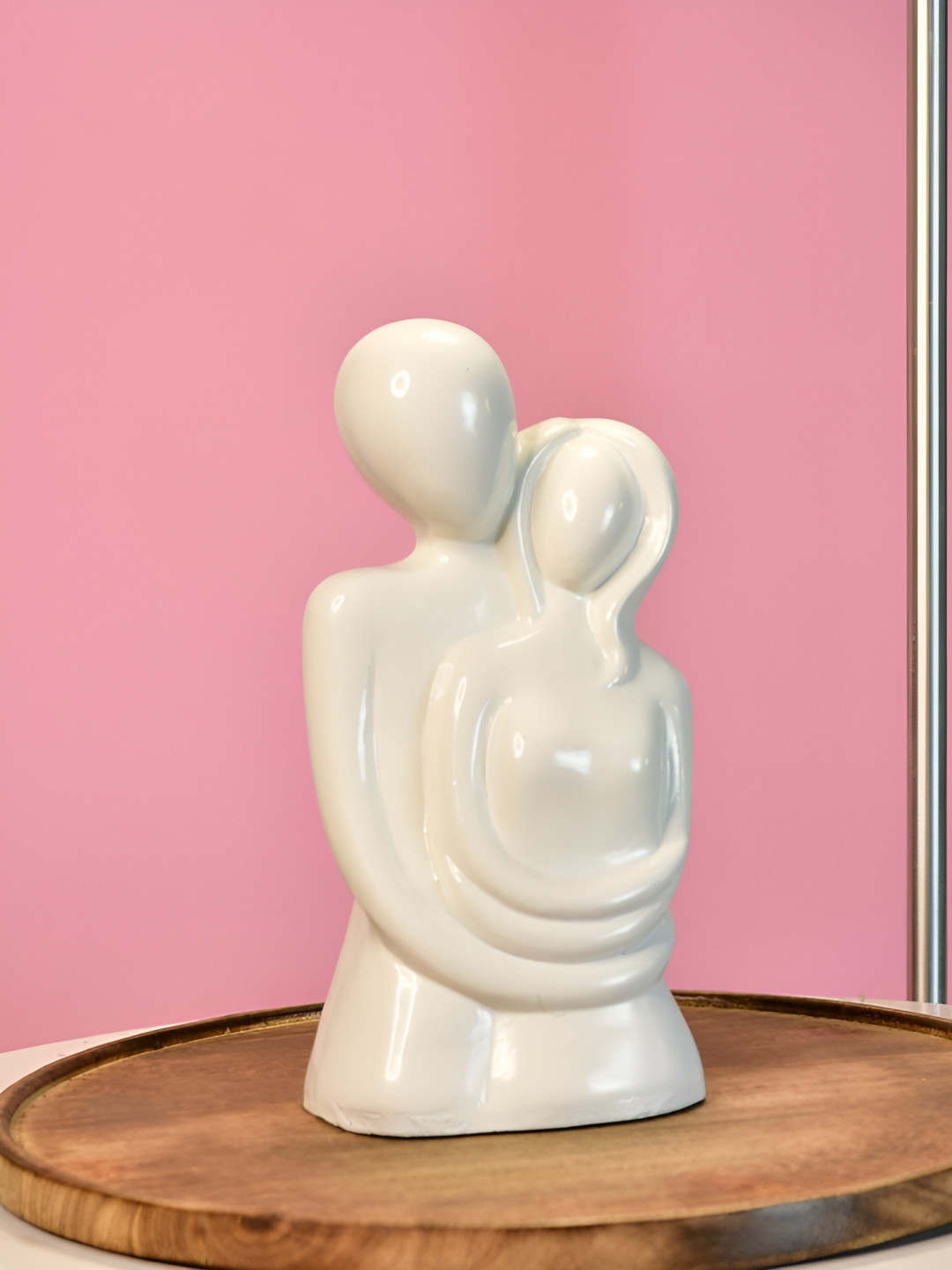 SOWPEACE forever in Love White Polyresin Glossy Living Room Medium Showpiece - 8.7 Inches