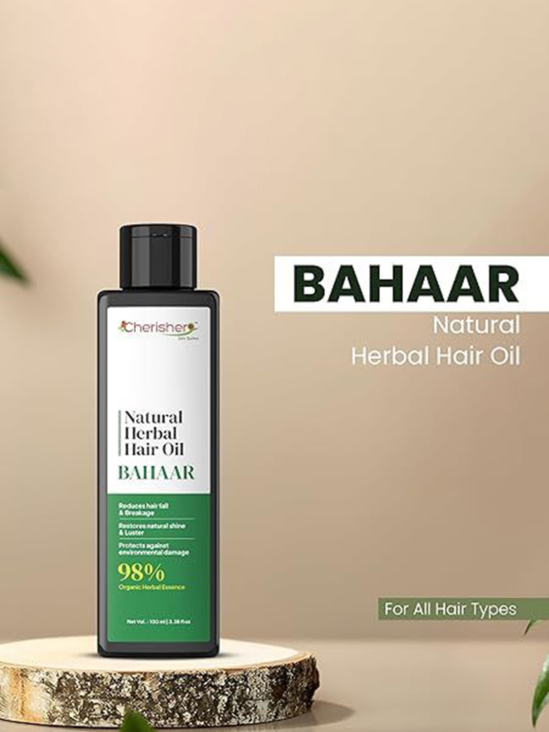 CHERISHER Bahaar Bhringraj Natural Herbal Hair Oil For Hair Growth - 100ml