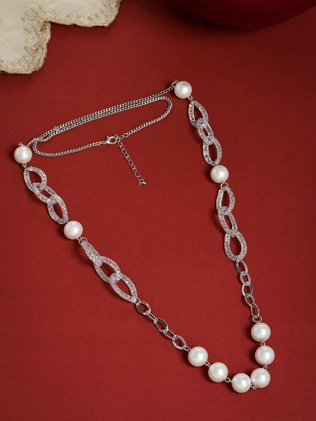 Designbox Pearls Studded Link Chain