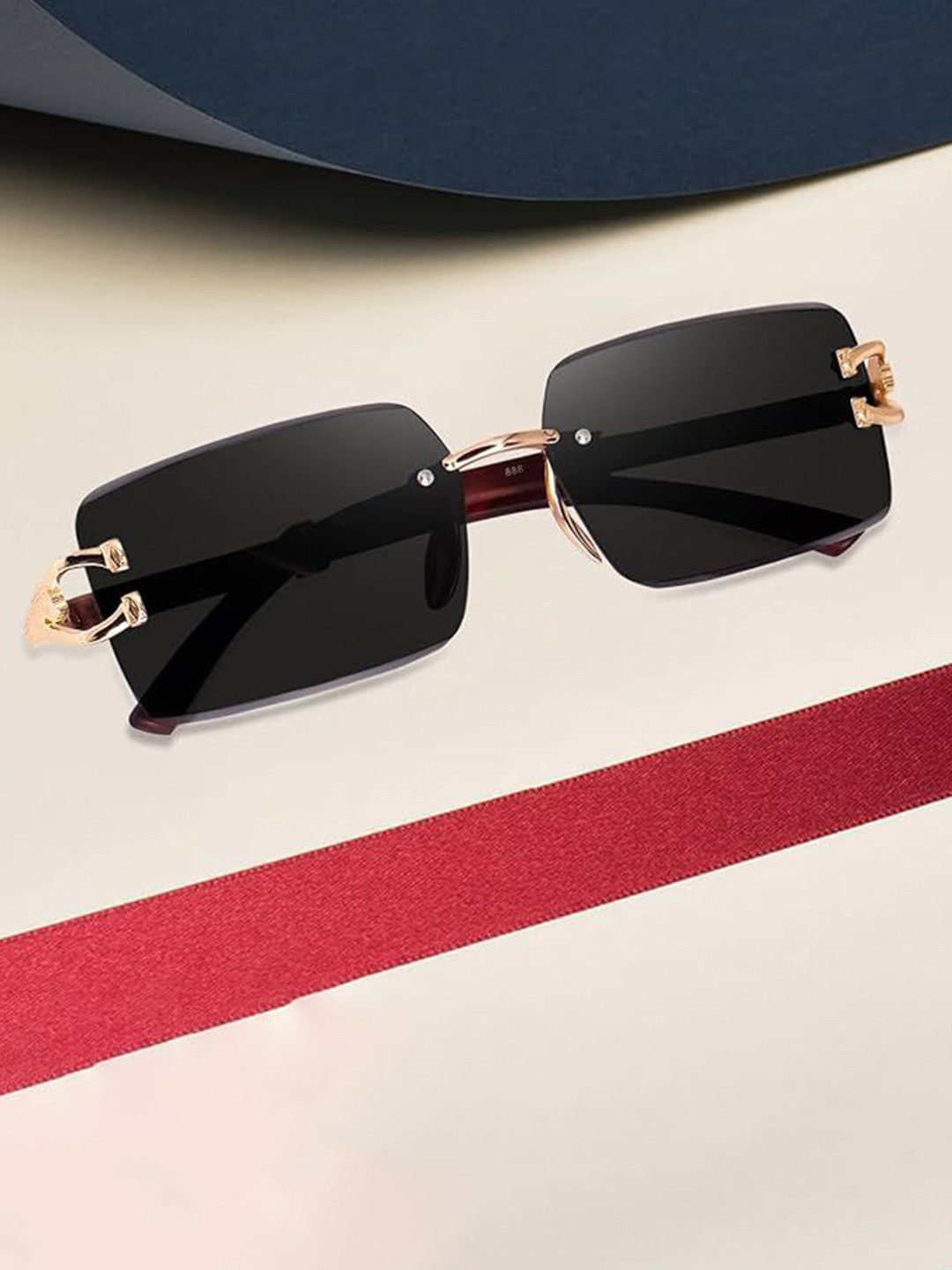 IFLASH Unisex Rectangle Sunglasses with UV Protected Lens HONEY SIGHB BLK 888