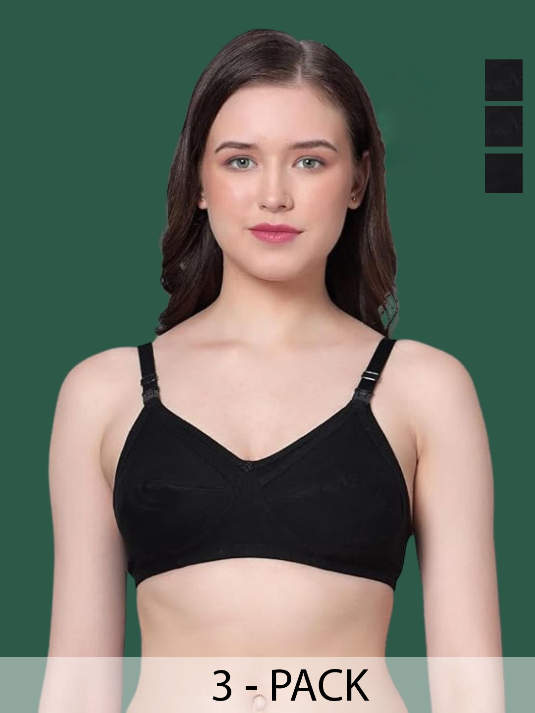 Aimly Pack Of 3 Full Coverage Non Padded All Day Comfort Maternity Bra