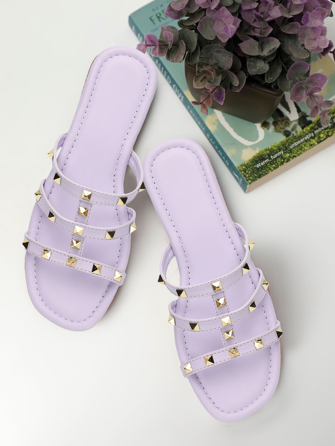 LA FASHUB Women Embellished Open Toe Flats