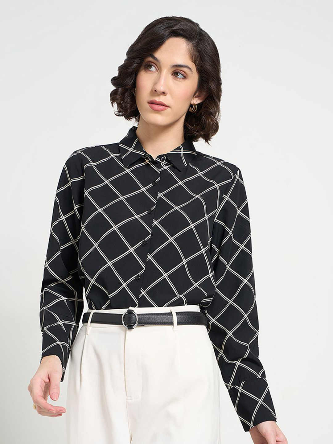 Annabelle by Pantaloons Checked Print Shirt Style Top