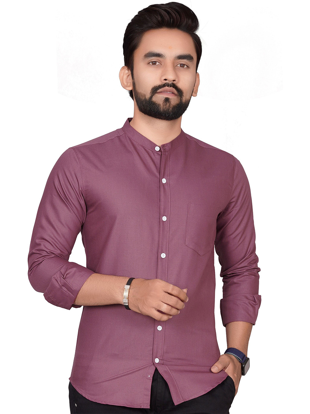 GLOBAL NOMAD Men Semi Sheer Formal Shirt