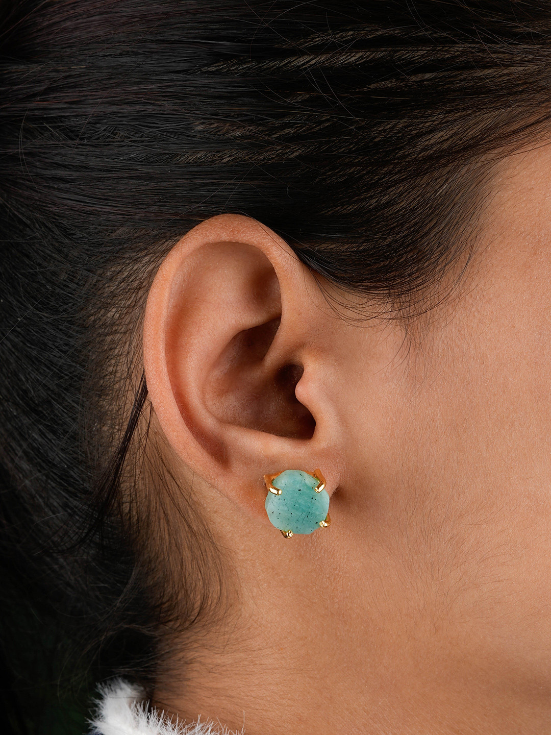 TOTAPARI Gold-Plated Contemporary Agate Studs
