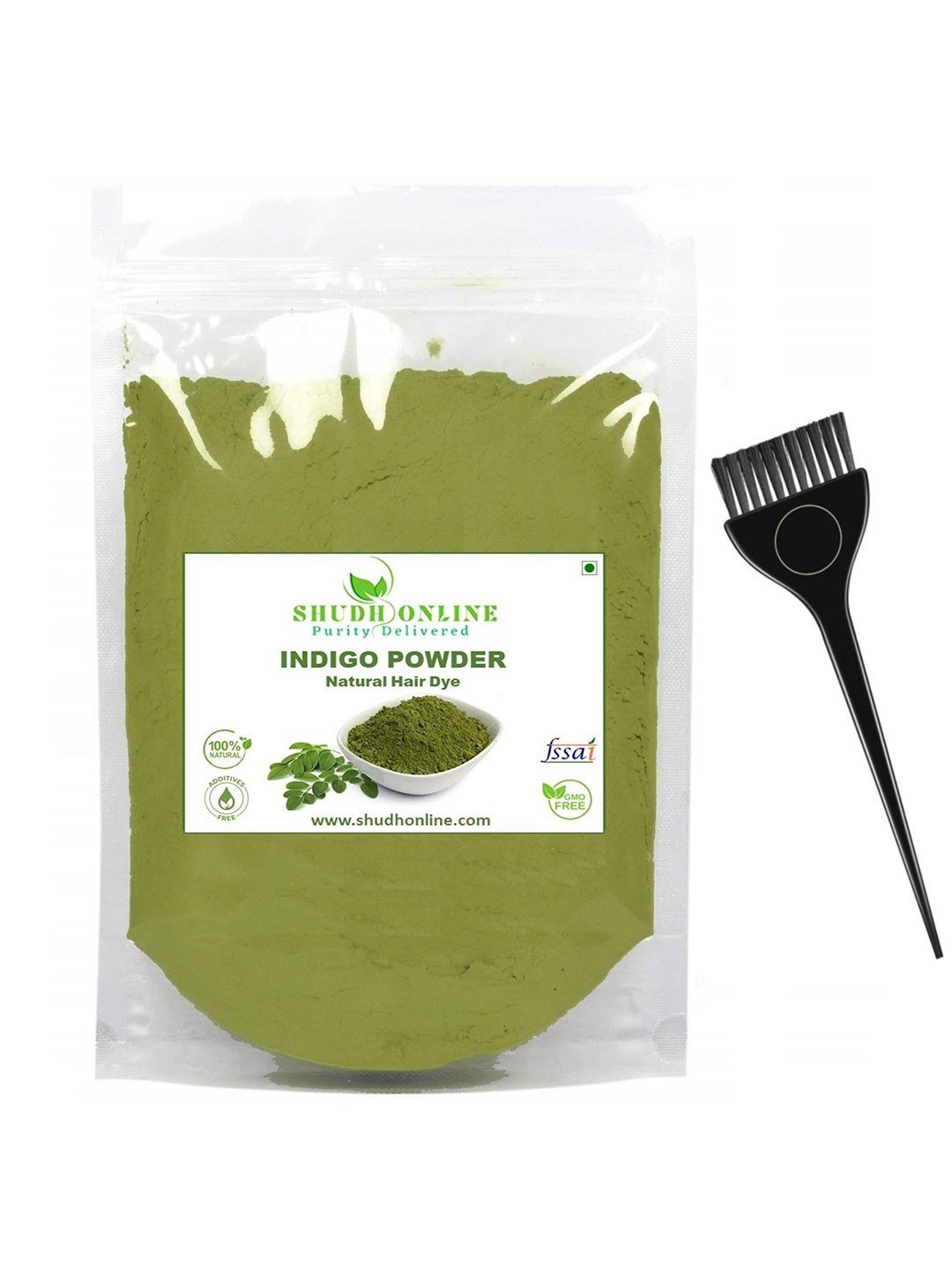 Shudh Online Organic Indigo Powder Hair Colour For Grey Coverage- 200 g