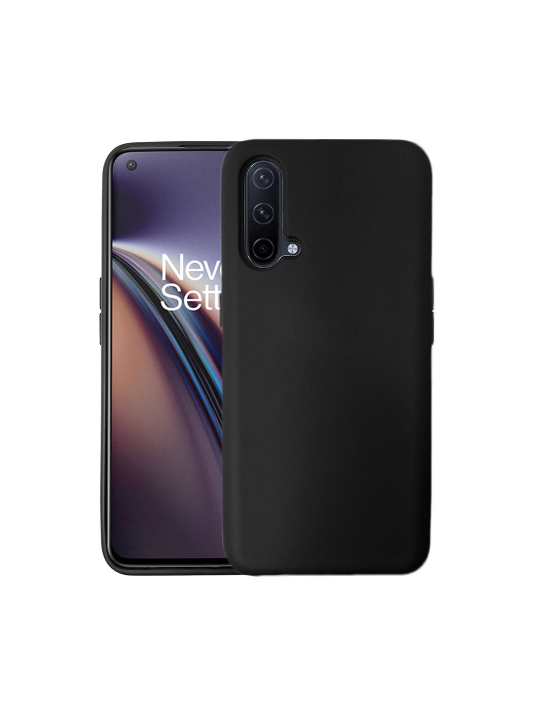 LIRAMARK Black OnePlus Nord CE Liquid Silicone Soft Back Cover