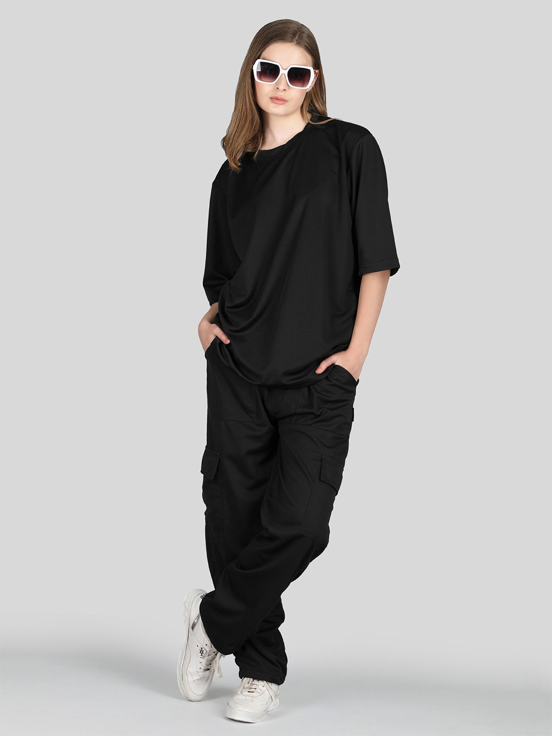 Raxedo Women Summer Oversized T-Shirt With Track Pants Co-ords Set