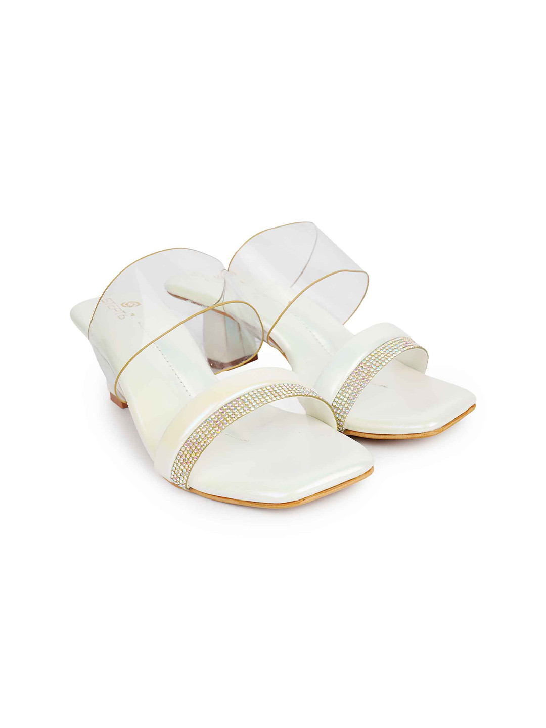 STEPT6 Embellished PU Kitten Sandals