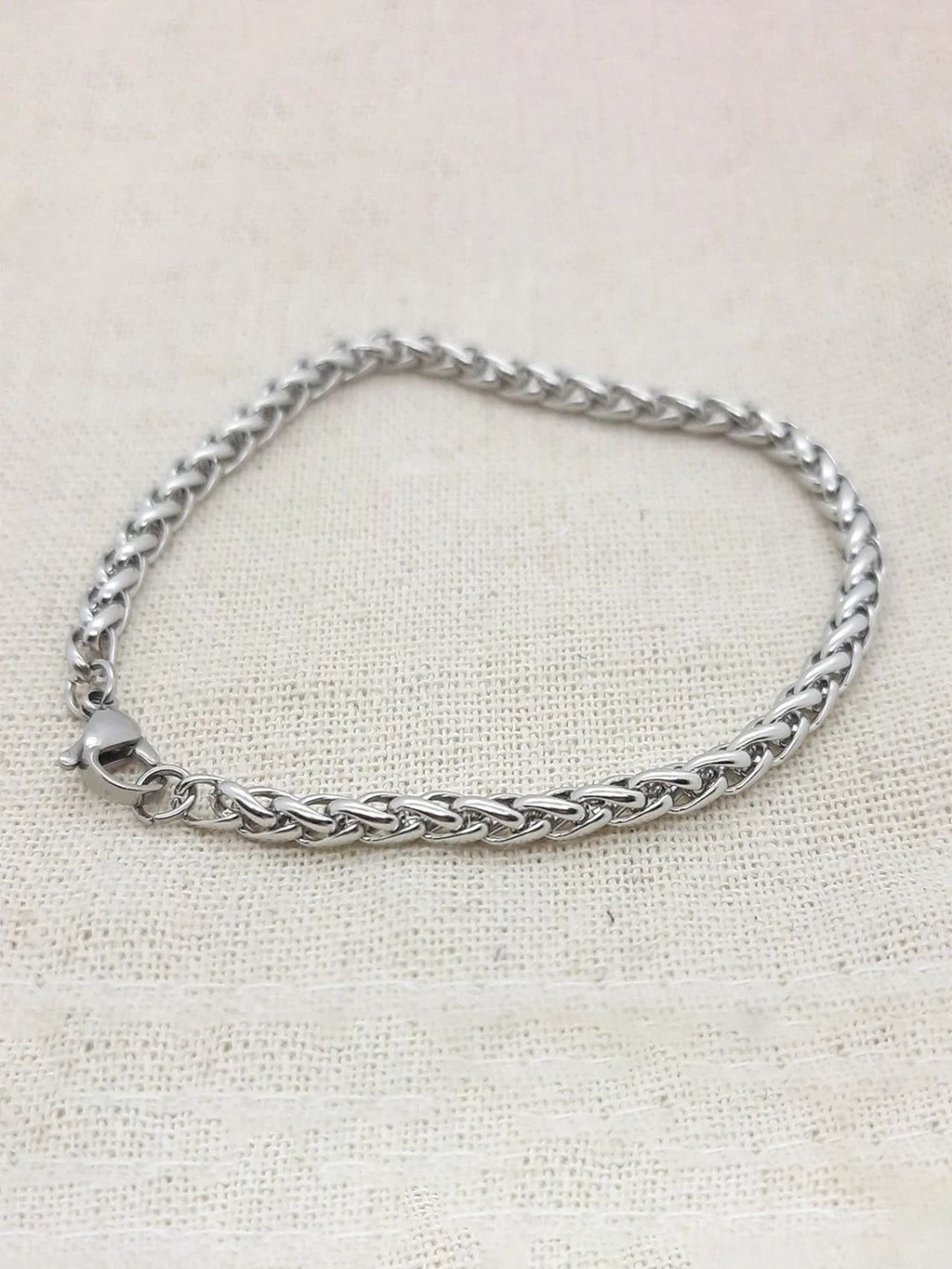 Adhvik Silver-Plated Link Bracelet