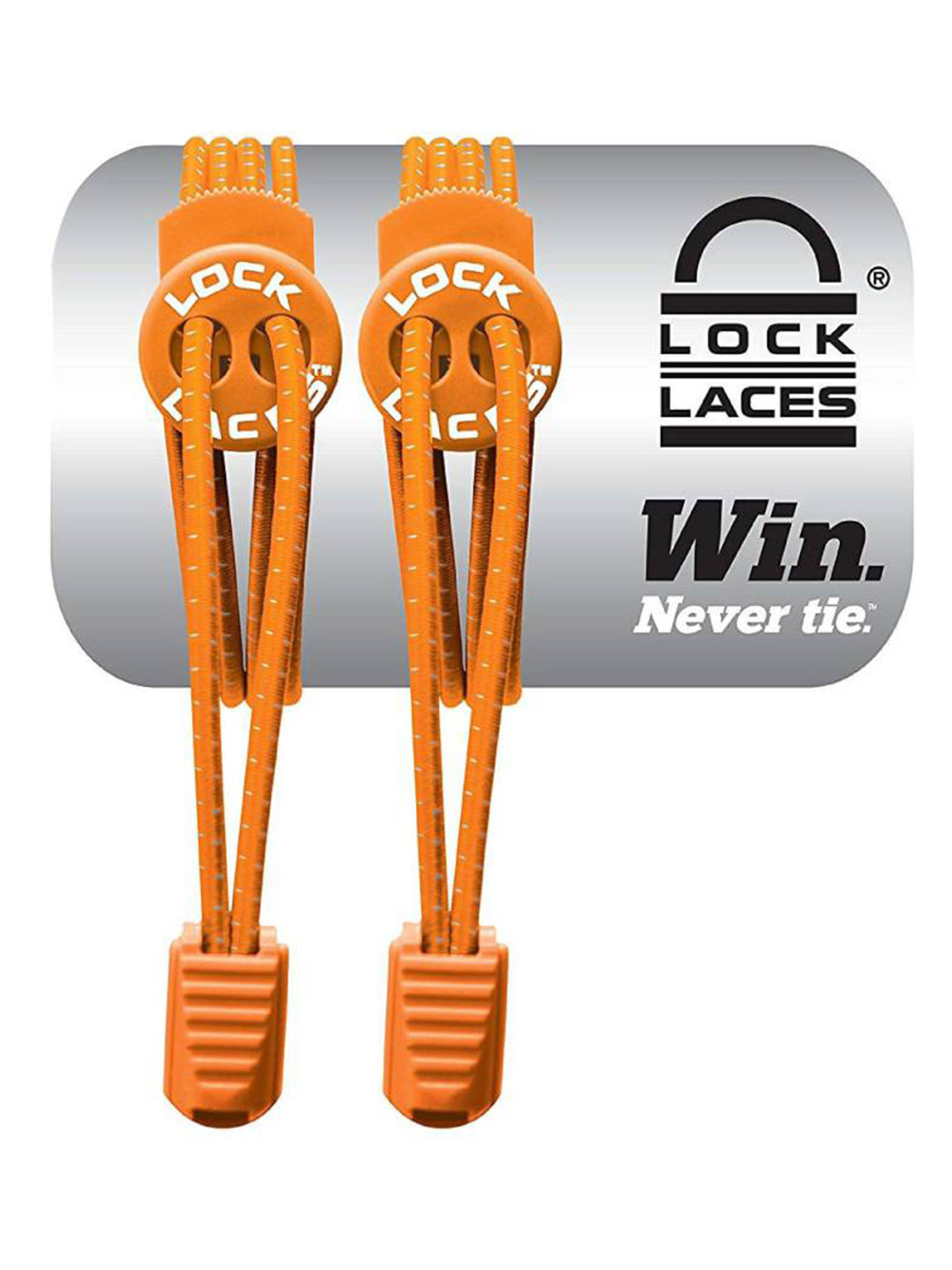 Lock Laces Orange Elastic Shoe Laces