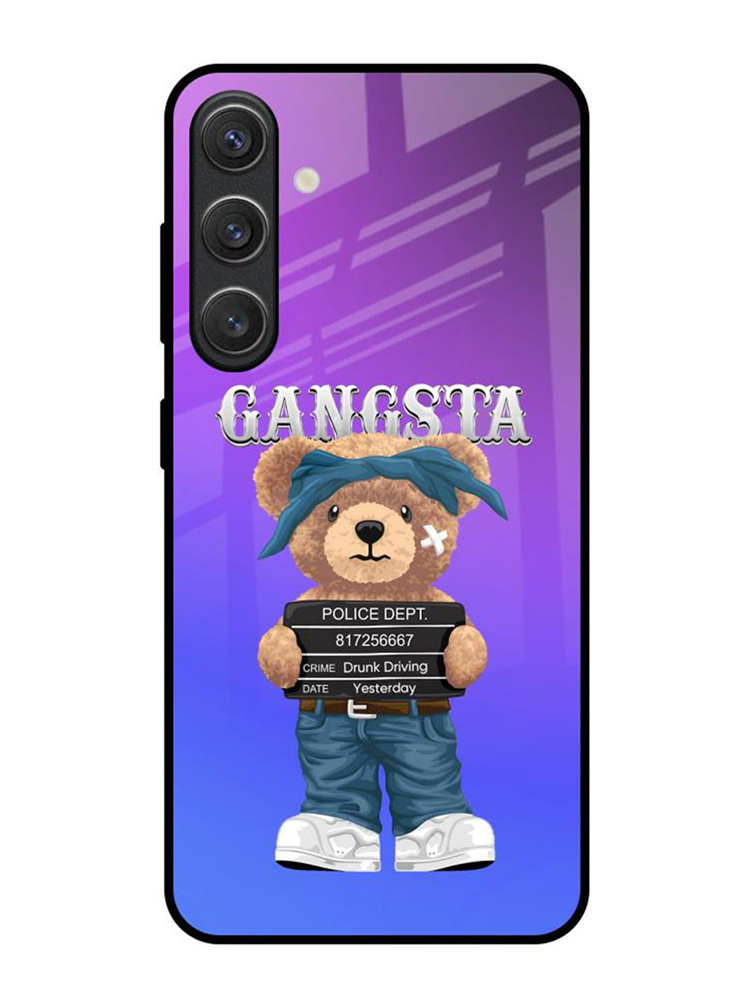 QRIOH Gangsta Bear Glass Samsung Galaxy S25 5G Back Case