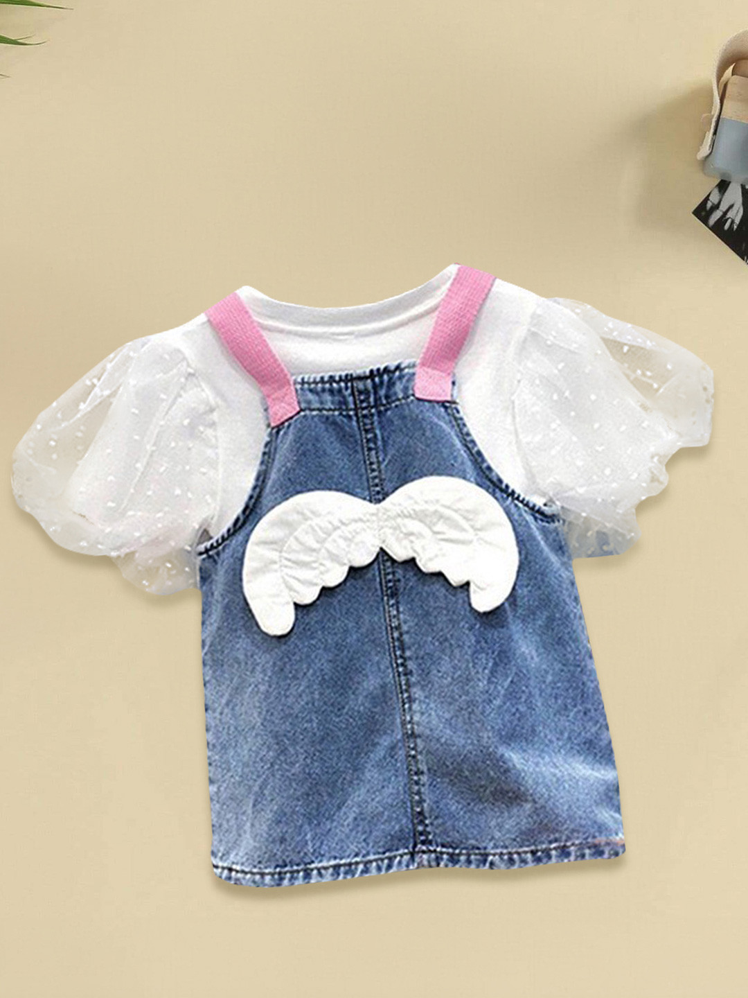 FOREVER FRIDAY Girls Pure Cotton Dungaree With Top