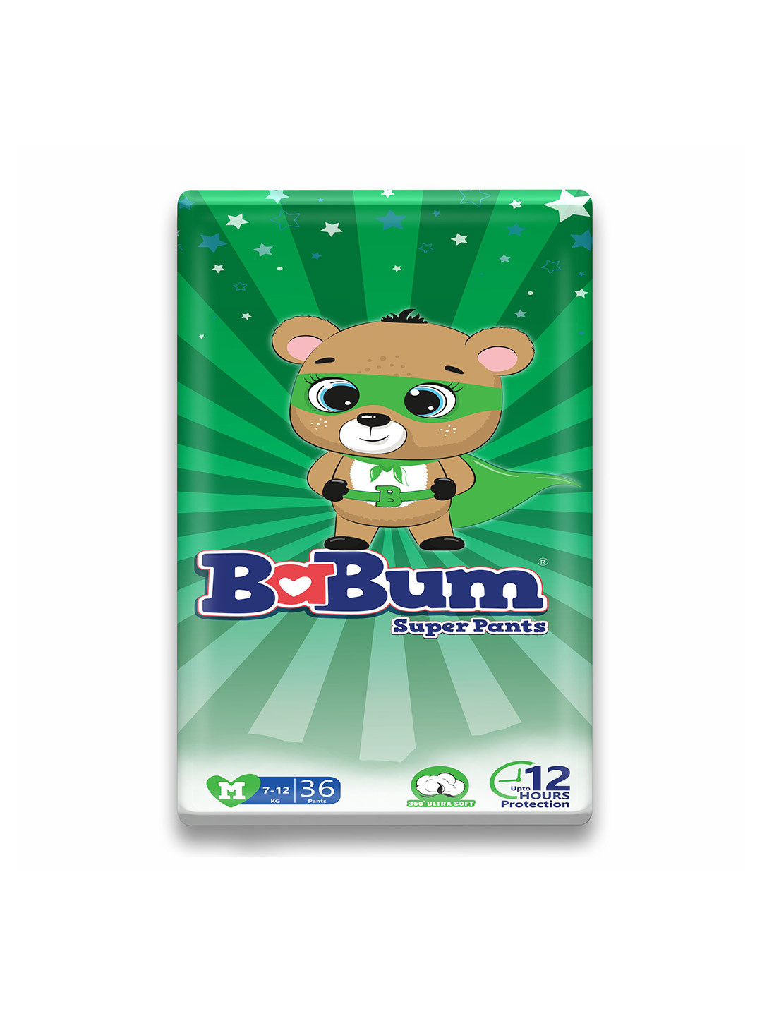 BABUM Super Pants Premium Rash Free Diapers - M - 36 Pieces