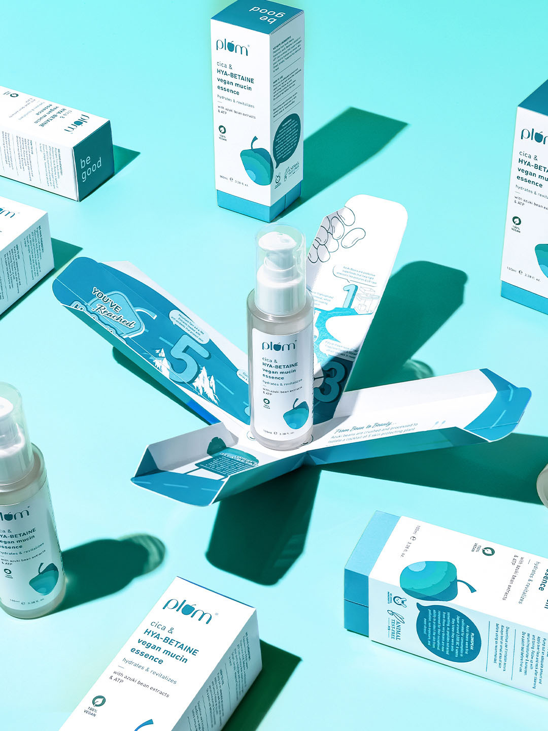 Plum Cica & Hya-Betaine Hydration Soothing Rejuvenation Vegan Mucin Essence Serum - 100 ml