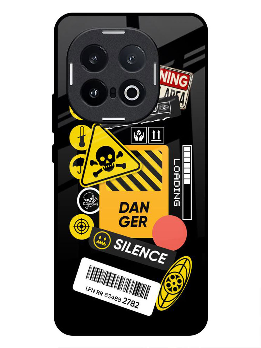 QRIOH Danger Signs Glass Printed IQOO 13 5G Back Case