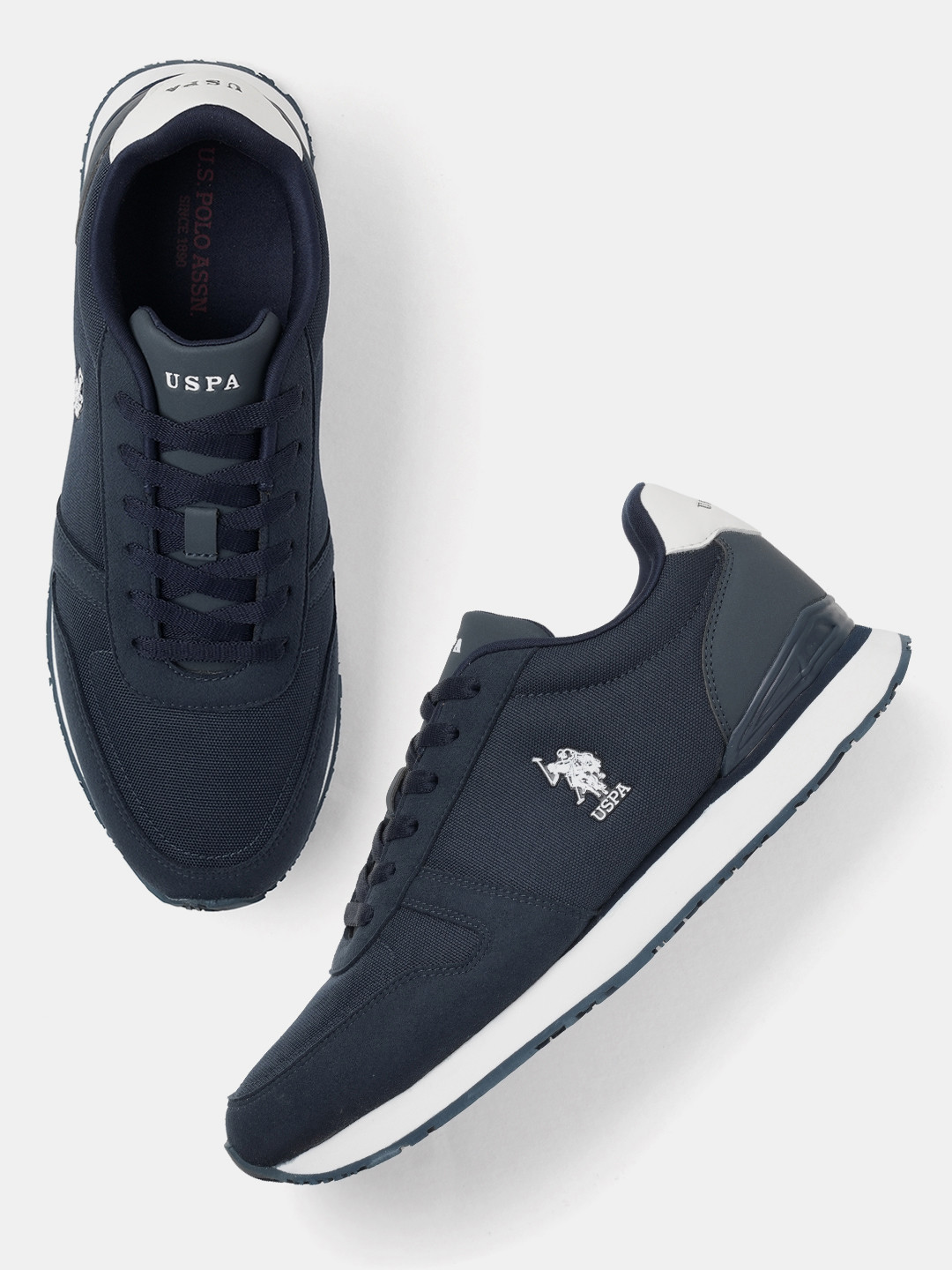 U.S. Polo Assn. Men Regon Nvy Printed Lace-Ups Sneakers