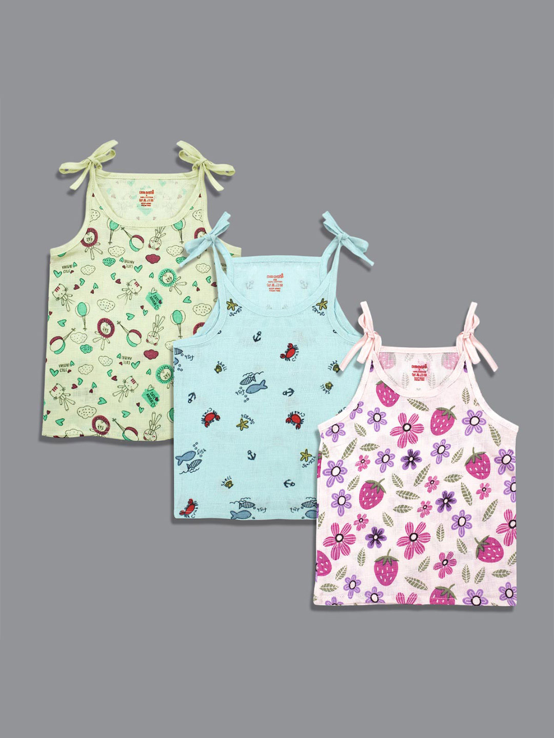 Born Babies Infants Pack Of 3 Printed Organic Cotton Jhablas JSK250648C2