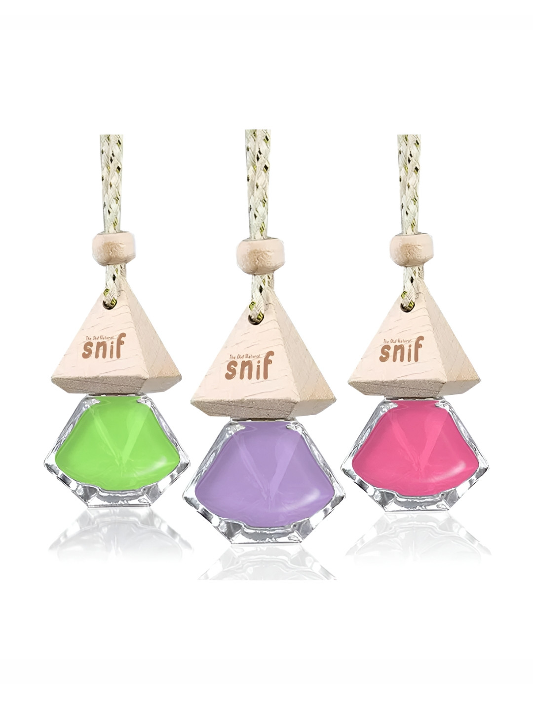 The Old Natural Snif Diamond Set Of 3 Hanging Car Perfume Combo Pack 10ml +15ml Each