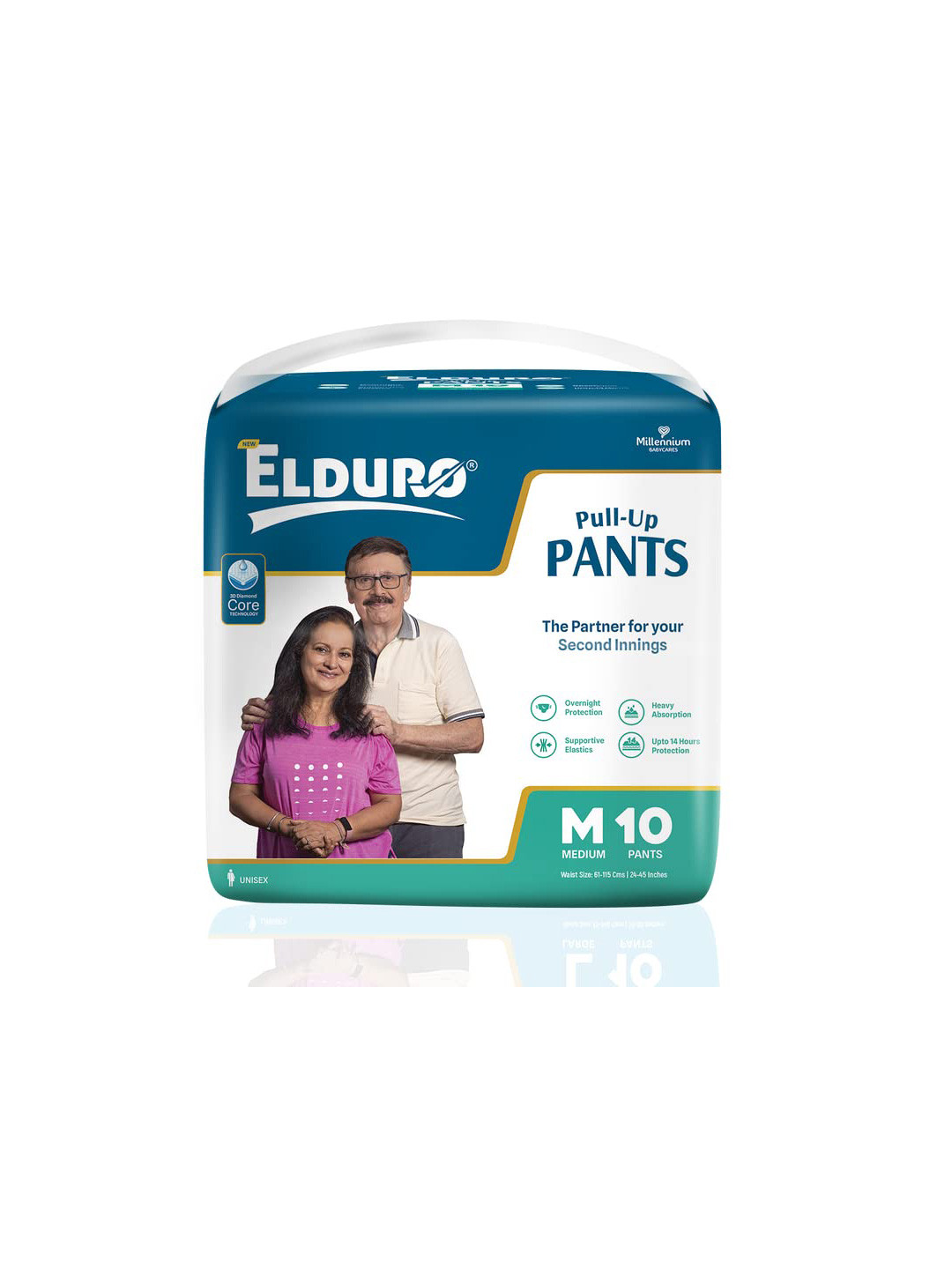 ELDURO Premium Range Adult Heavy Absorption Pullup Pant Diaper - M - 10 Diaper