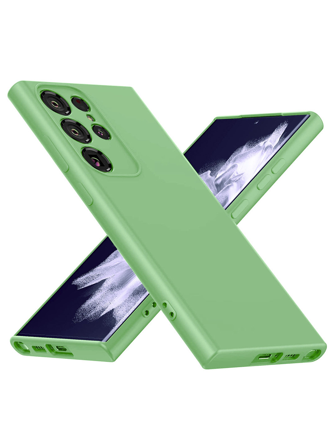 LIRAMARK Mint Green Samsung Galaxy S23 Ultra 5G Liquid Silicone Soft Back Cover Case