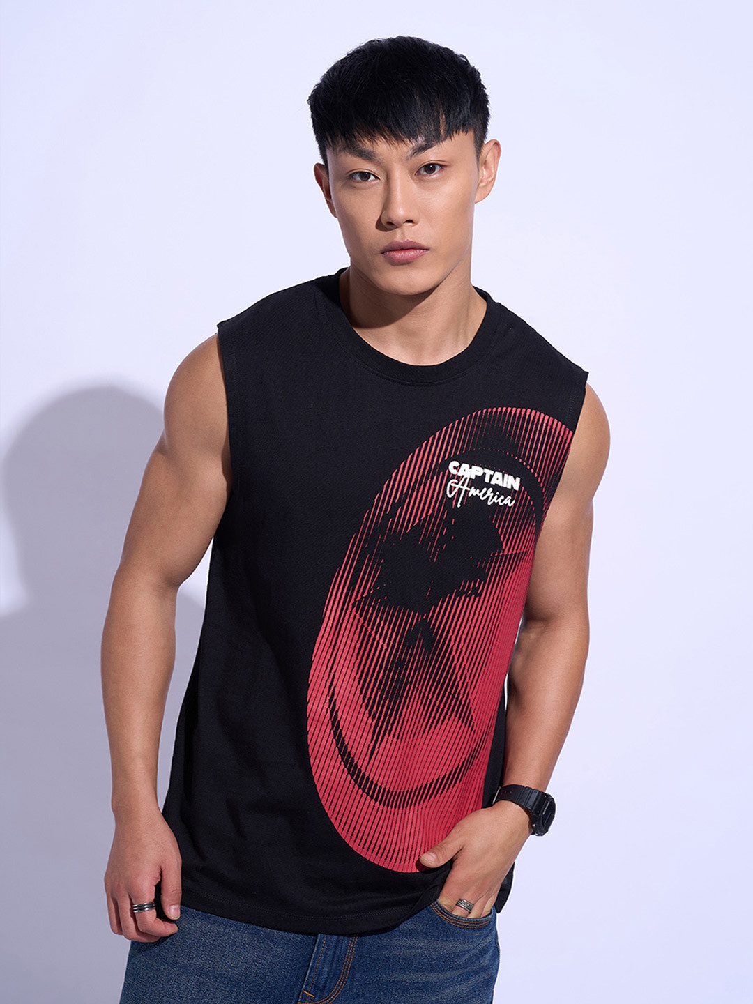 SF JEANS by Pantaloons Men Printed Captain America Vest