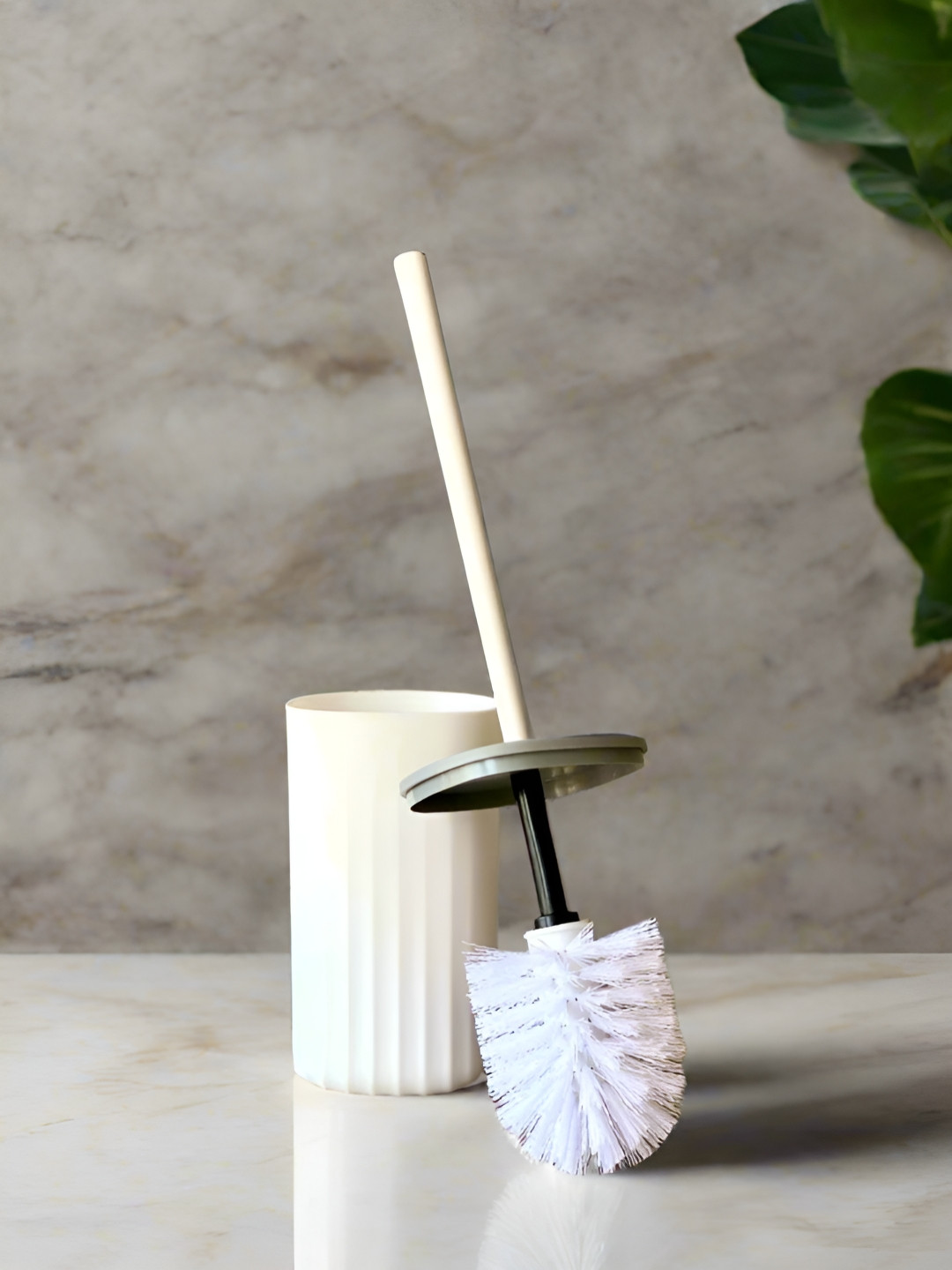 Mason Home Museo White & Black Striped Toilet Brush Holder