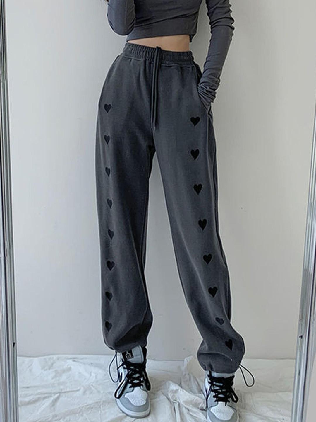 Outzidr Women Heart Printed Joggers