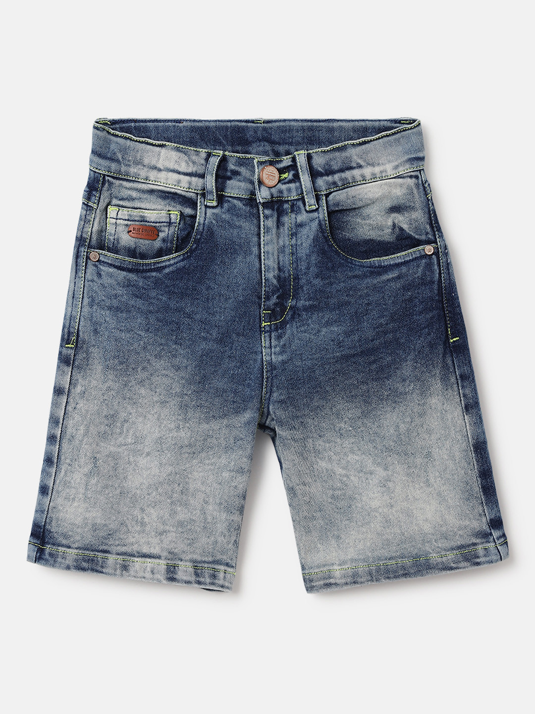 Blue Giraffe Boys Mid Rise Regular Fit Washed Look Stretchable Denim Shorts