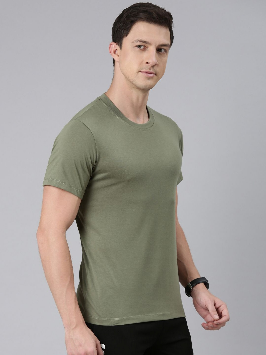Rupa Jon Men Pack of 2 Moisture Wicking Solid Round Neck Cotton T-shirts