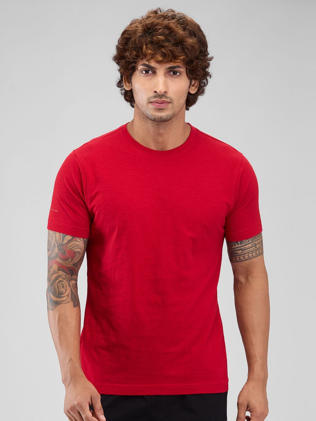 Park Avenue Men Solid Round Neck T-shirt